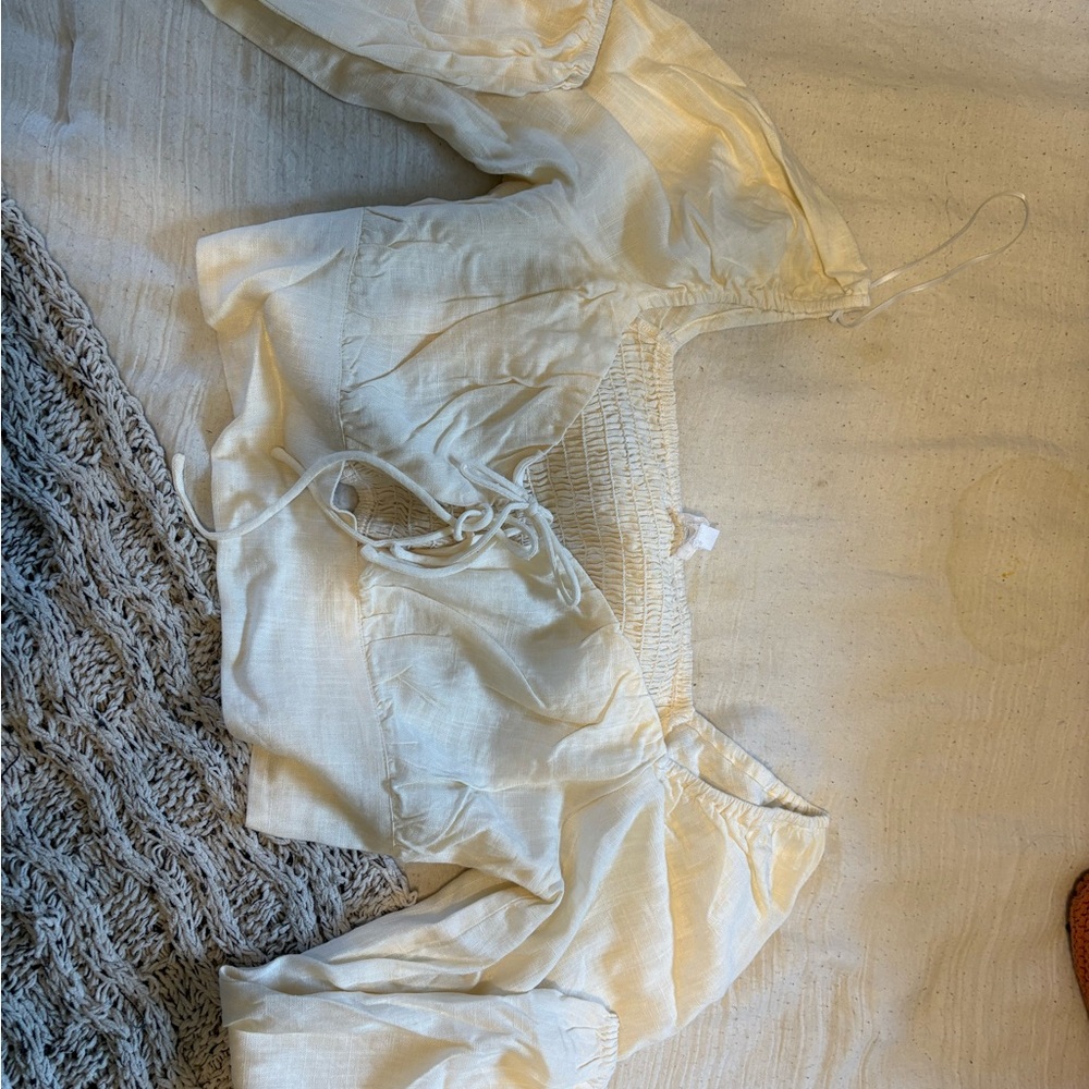 Cream Peasant Blouse